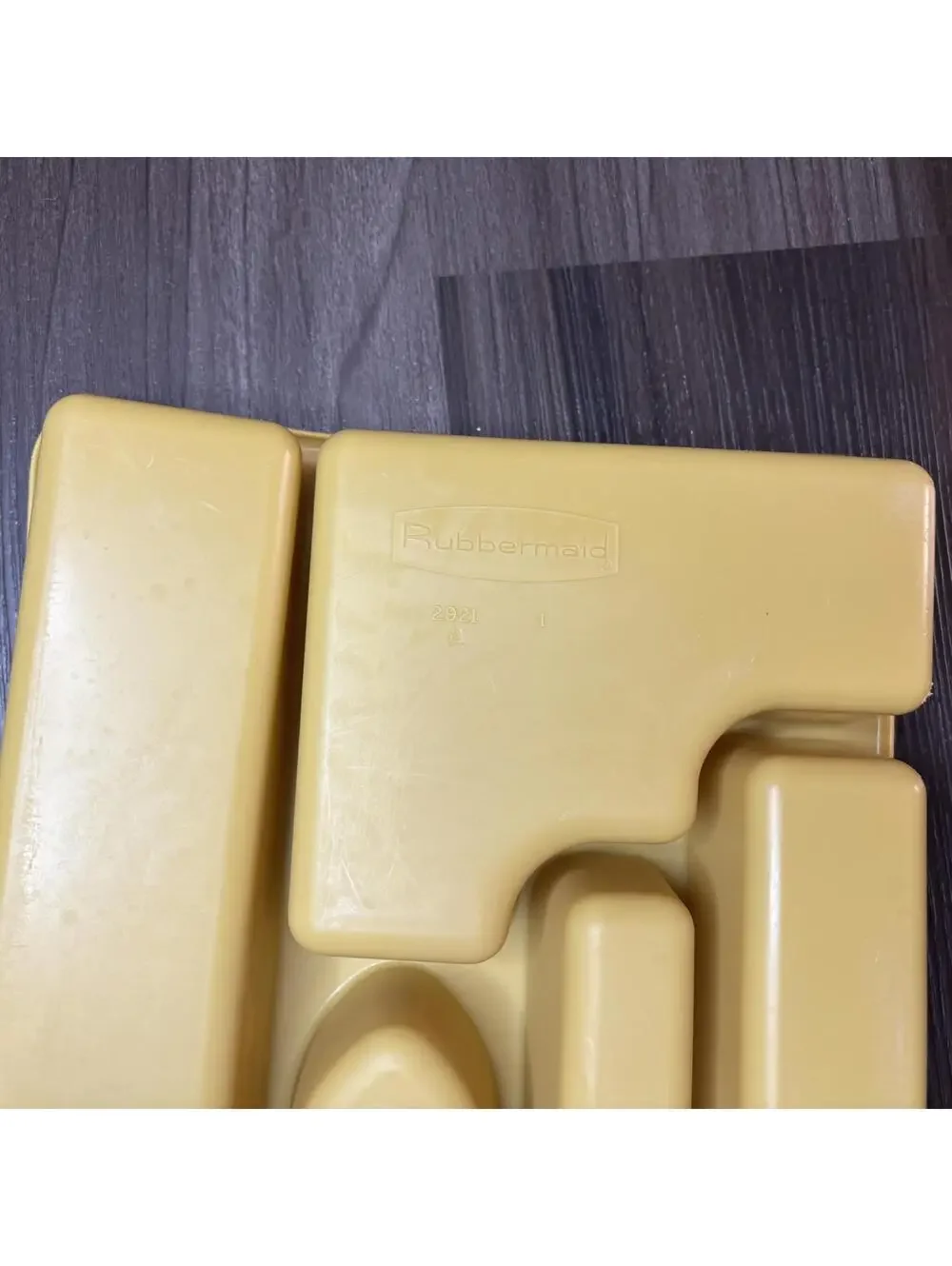 Vintage Rubbermaid Utensil Holder Mustard Yellow Plastic